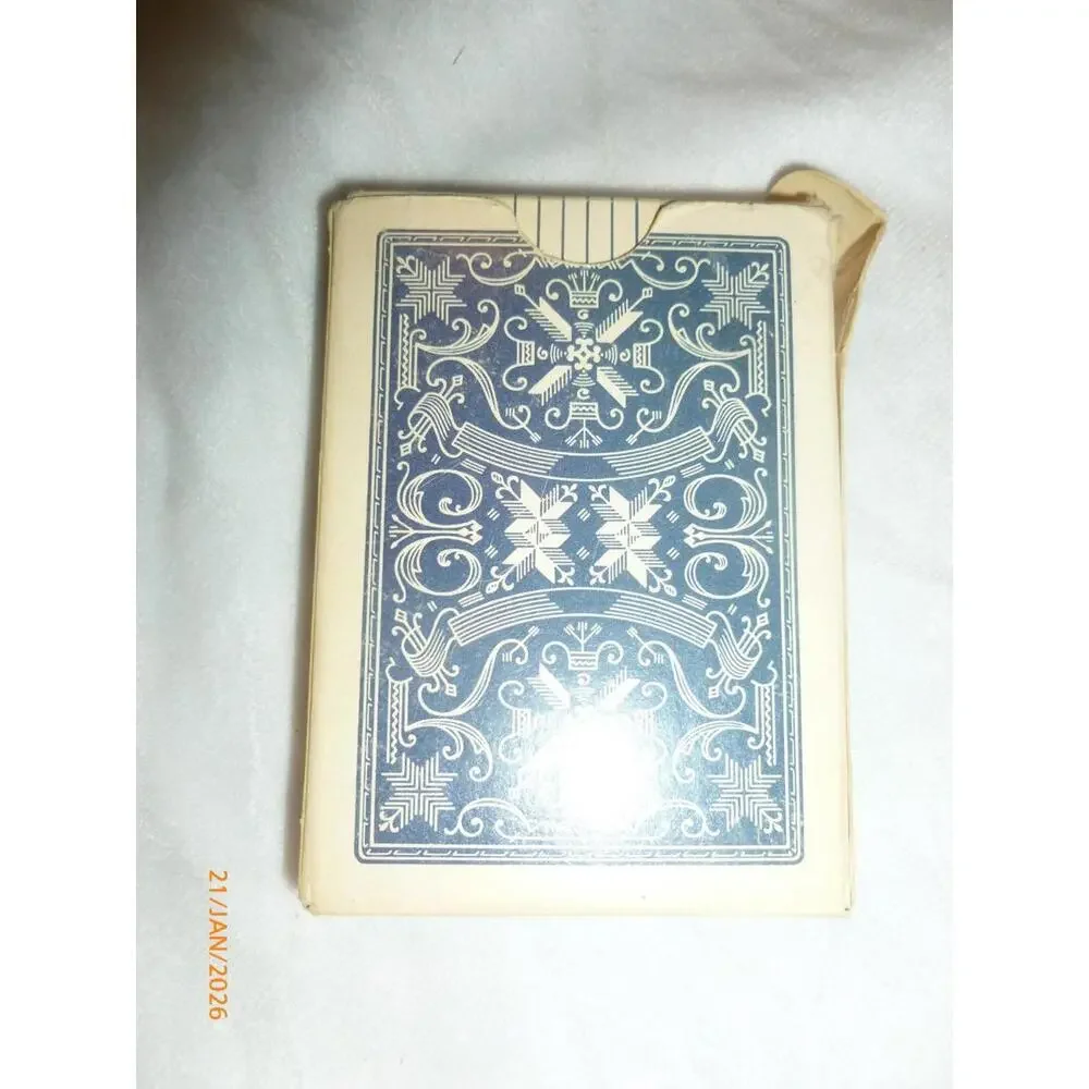 Vintage Walgreens STUD Playing‎ Cards Linen Finish Blue Jumbo Index Complete